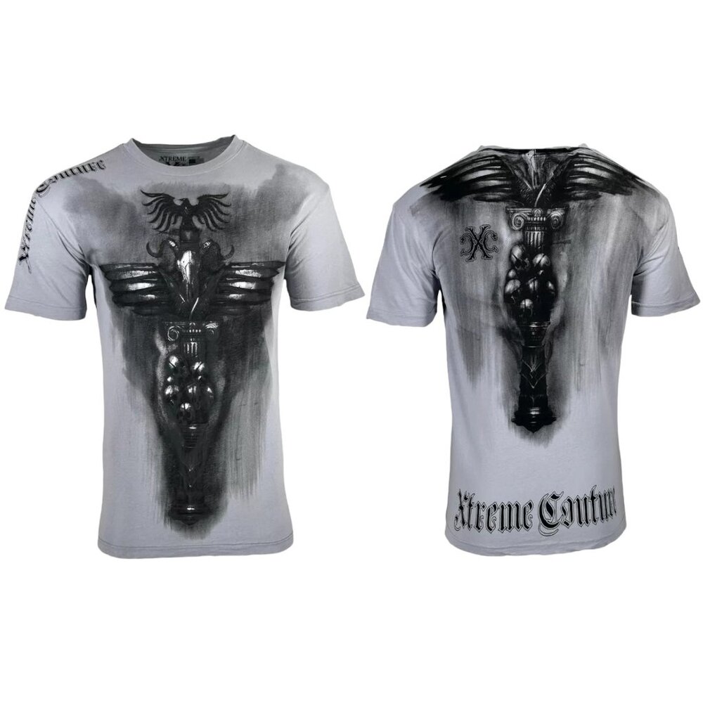 Xtreme Couture by Affliction Men's T-Shirt Carbon Skull Cross Biker
